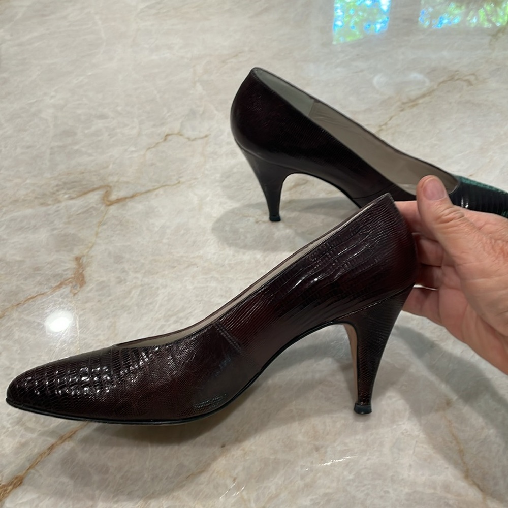 Brown Snakeskin Pumps made by Erica of New York